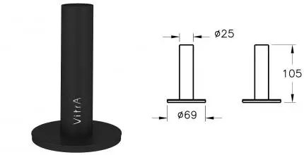 Держатель зубных щеток «Vitra» Origin A4489636 на стол чёрный матовый Держатель зубных щеток «Vitra» Origin A4489636 на стол чёрный матовый