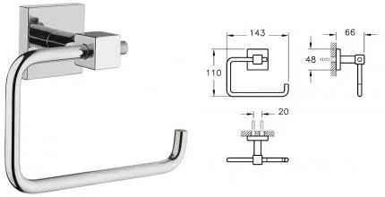 Держатель для туалетной бумаги «Vitra» Q-Line A44997 на стену хром