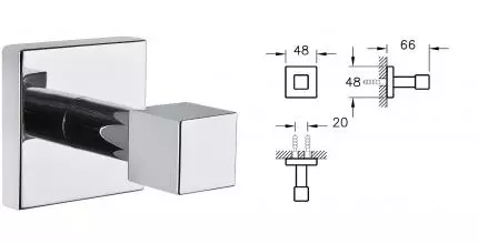 Крючок «Vitra» Q-Line A44998 на стену хром Крючок «Vitra» Q-Line A44998 на стену хром