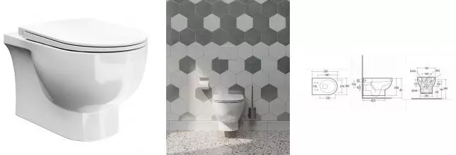 Подвесной унитаз безободковый «Kerama Marazzi» Buongiorno PRO (BG.Pro.seat.01\WHT) белый с сиденьем дюропласт с микролифтом белое