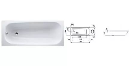 Ванна стальная «Laufen» Pro 170/70 (2.2495.0.000.040.1) без опор без сифона белая универсальная Ванна стальная «Laufen» Pro 170/70 (2.2495.0.000.040.1) без опор без сифона белая универсальная