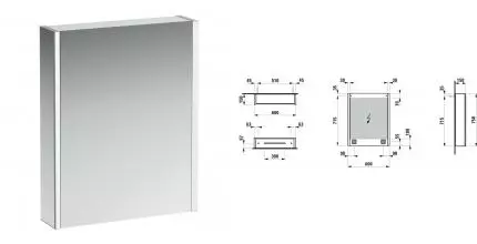 Зеркальный шкаф «Laufen» Frame 25 60/75 с подсветкой 144-зеркало правый