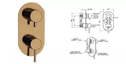 Смеситель для душа «Remer» X-Style X92VO бронза Смеситель для душа «Remer» X-Style X92VO бронза