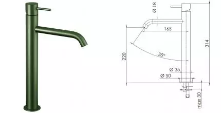 Смеситель для раковины «Remer» X-Style X11LXLVO бронза