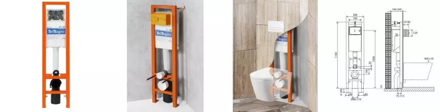 Инсталляция для унитаза угловая «Belbagno» BB003-30 Инсталляция для унитаза угловая «Belbagno» BB003-30
