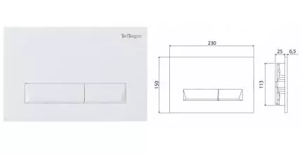 Кнопка смыва «Belbagno» Marmi BB009-MR-BIANCO белая Кнопка смыва «Belbagno» Marmi BB009-MR-BIANCO белая