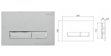 Кнопка смыва «Belbagno» Marmi BB010-MR-CHROME хром