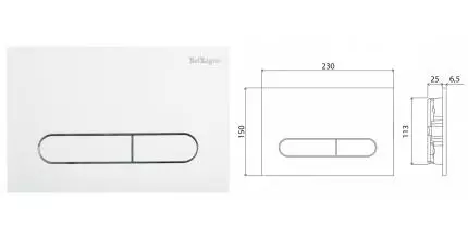Кнопка смыва «Belbagno» Prospero BB004-PR-BIANCO белая Кнопка смыва «Belbagno» Prospero BB004-PR-BIANCO белая
