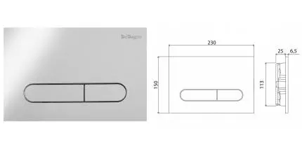 Кнопка смыва «Belbagno» Prospero BB005-PR-CHROME хром