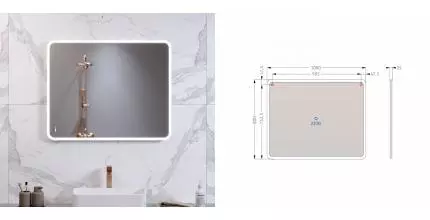 Зеркало «Alavann» Cat 100/80 с подсветкой белое Зеркало «Alavann» Cat 100/80 с подсветкой белое