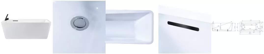 Ванна акриловая «Orans» BT-NL609BL 170/80 с каркасом с сифоном белая левая