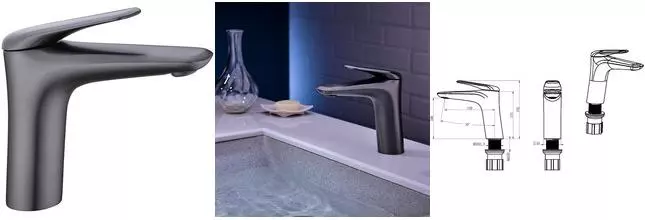 Смеситель для раковины «Orans» OLS-K1056 графит