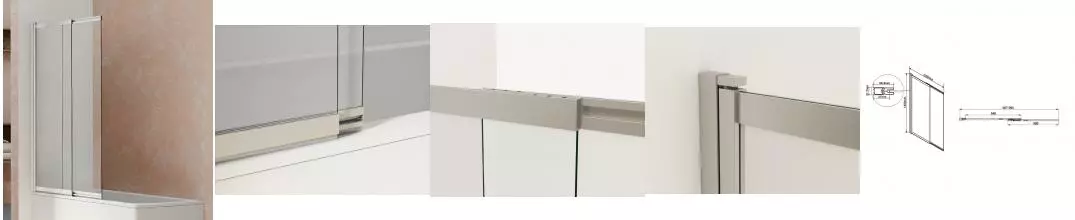 Шторка на ванну стеклянная «Vincea» VSB-1E100CL прозрачная/хром универсальная Шторка на ванну стеклянная «Vincea» VSB-1E100CL прозрачная/хром универсальная
