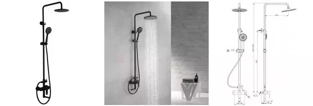 Душевая система «Abber» Eleganz AF8316B чёрная Душевая система «Abber» Eleganz AF8316B чёрная