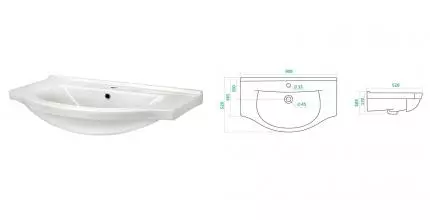 Раковина «Santek» Эльбрус 90 фарфоровая