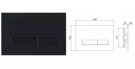 Кнопка смыва «Belbagno» Marmi BB012-MR-NERO.M черная Кнопка смыва «Belbagno» Marmi BB012-MR-NERO.M черная
