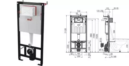 Инсталляция для унитаза «AlcaPlast» Sadromodul AM101/1120E Инсталляция для унитаза «AlcaPlast» Sadromodul AM101/1120E