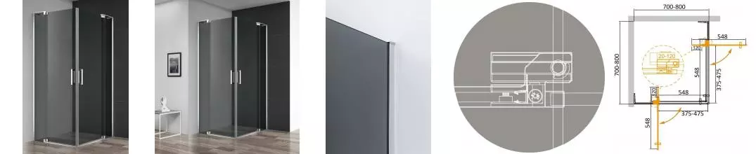 Душевой угол-ограждение «Cezares» SLIDER-A-2-70/80-GRIGIO-Cr 80/80 тонированный/хром квадратный без поддона Душевой угол-ограждение «Cezares» SLIDER-A-2-70/80-GRIGIO-Cr 80/80 тонированный/хром квадратный без поддона