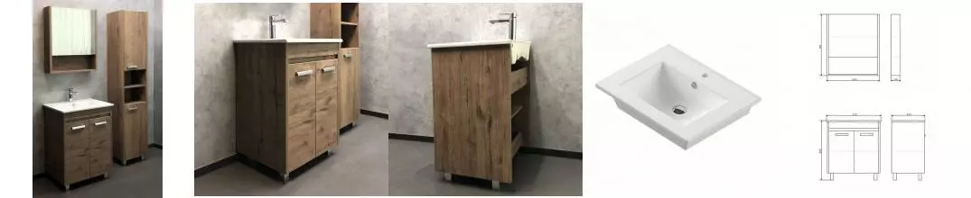 Мебель для ванной «Comforty» Марио 60 дуб тёмный Мебель для ванной «Comforty» Марио 60 дуб тёмный