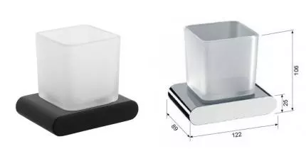 Стакан для зубных щёток «Remer» Lounge LN15NO на стену чёрный матовый Стакан для зубных щёток «Remer» Lounge LN15NO на стену чёрный матовый