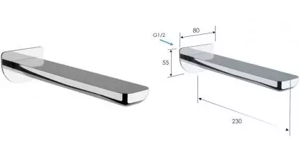 Излив к смесителю «Remer» Infinity 91IL 23 хром Излив к смесителю «Remer» Infinity 91IL 23 хром