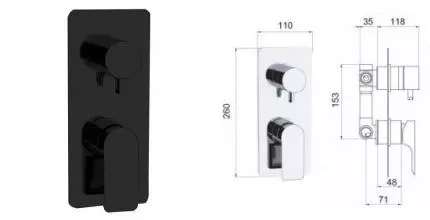 Смеситель для душа «Remer» Infinity I93NO чёрный матовый