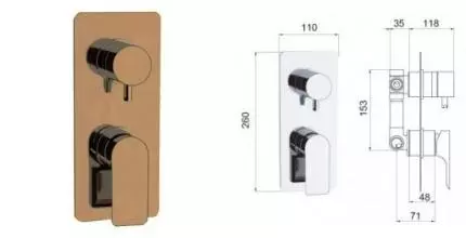 Смеситель для душа «Remer» Infinity I93VO бронза Смеситель для душа «Remer» Infinity I93VO бронза