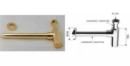 Сифон для раковины «Remer» Minimal 958LDO золото Сифон для раковины «Remer» Minimal 958LDO золото