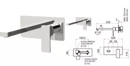 Смеситель для раковины «Remer» Absolute AU15L хром Смеситель для раковины «Remer» Absolute AU15L хром