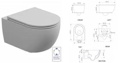 LIKE унитаз подвесн белый/матов LKWCSO001 безободковый · Like, GSG, LKWCSO001