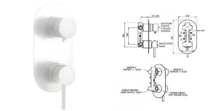 Смеситель для душа «Remer» X-Style X92BO белый матовый