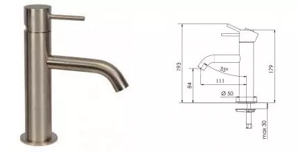 Смеситель для раковины «Remer» X-Style X12NPO брашированный никель Смеситель для раковины «Remer» X-Style X12NPO брашированный никель