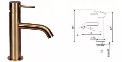 Смеситель для раковины «Remer» X-Style X12VO бронза