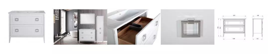 Тумба с раковиной «ASB-Woodline» Рома 100 (Euphoria 100) белая Тумба с раковиной «ASB-Woodline» Рома 100 (Euphoria 100) белая