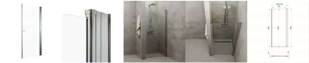 Душевая дверь «Triton» Уно 70/185 прозрачная/хром универсальная Душевая дверь «Triton» Уно 70/185 прозрачная/хром универсальная