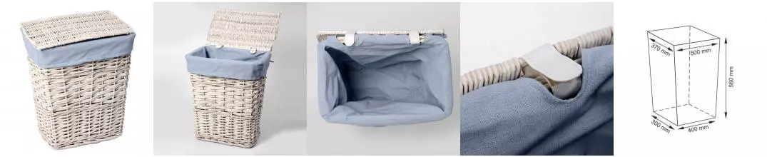 Корзина для белья «WasserKRAFT» Lippe WB-450-L 98,8 л белая Корзина для белья «WasserKRAFT» Lippe WB-450-L 98,8 л белая