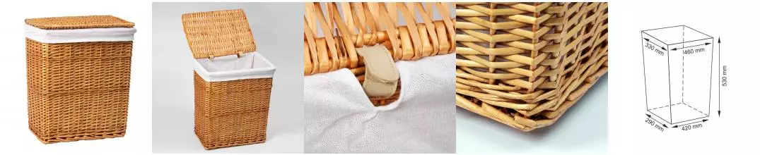 Корзина для белья «WasserKRAFT» Ammer WB-370-L 77,2 л светло-коричневая