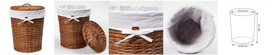 Корзина для белья «WasserKRAFT» Leine WB-350-M 51,6 л светло-коричневая