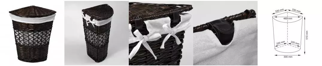 Угловая корзина для белья «WasserKRAFT» Salm WB-270-M 43,6 л коричневая