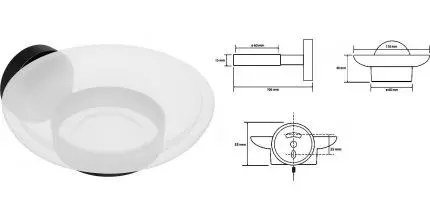 Мыльница «Bemeta» Graphit 156108042 на стену графит Мыльница «Bemeta» Graphit 156108042 на стену графит