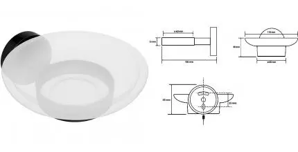 Мыльница «Bemeta» Hematit 159108042 на стену чёрная Мыльница «Bemeta» Hematit 159108042 на стену чёрная