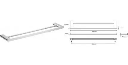 Полотенцедержатель двойной «Bemeta» Organic 157104051 на стену хром