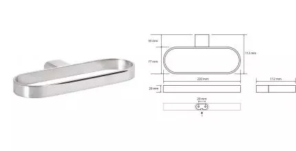 Полотенцедержатель «Bemeta» Organic 157104061 на стену хром