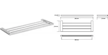 Полка для полотенец «Bemeta» Organic 157105081 на стену хром