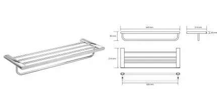 Полотенцедержатель с полкой «Bemeta» Organic 157105151 на стену хром