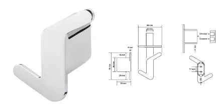 Двойной крючок «Bemeta» Organic 157106201 на стену хром