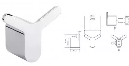 Двойной крючок «Bemeta» Organic 157106211 на стену хром