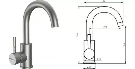 Смеситель для раковины «Dorff» Logic D3002101SS матовый хром