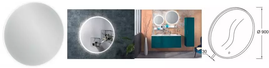 Зеркало «Jacob Delafon» EB1456-NF 90/90 с подсветкой и подогревом Зеркало «Jacob Delafon» EB1456-NF 90/90 с подсветкой и подогревом