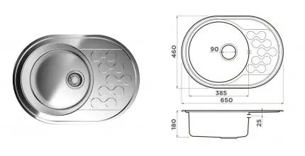 Мойка для кухни «Omoikiri» Kasumigaura 65 IN 65/46 нержавеющая сталь универсальная